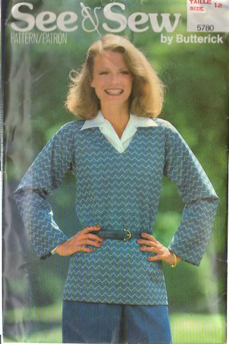 BUTTERICK PATTERN 5780 SIZE 12 MISSES' TOP UNCUT