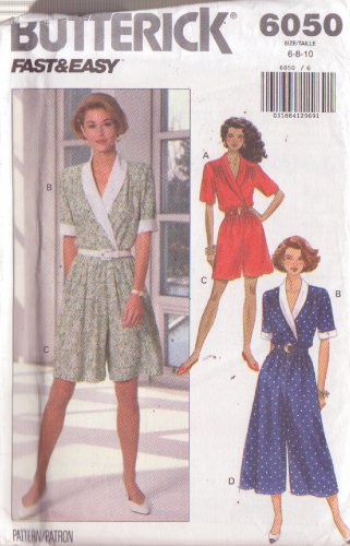 BUTTERICK PATTERN 6050 SIZES 6/8/10 MISSES WRAP TOP SPLIT SKIRT 2 LTHS UNCUT