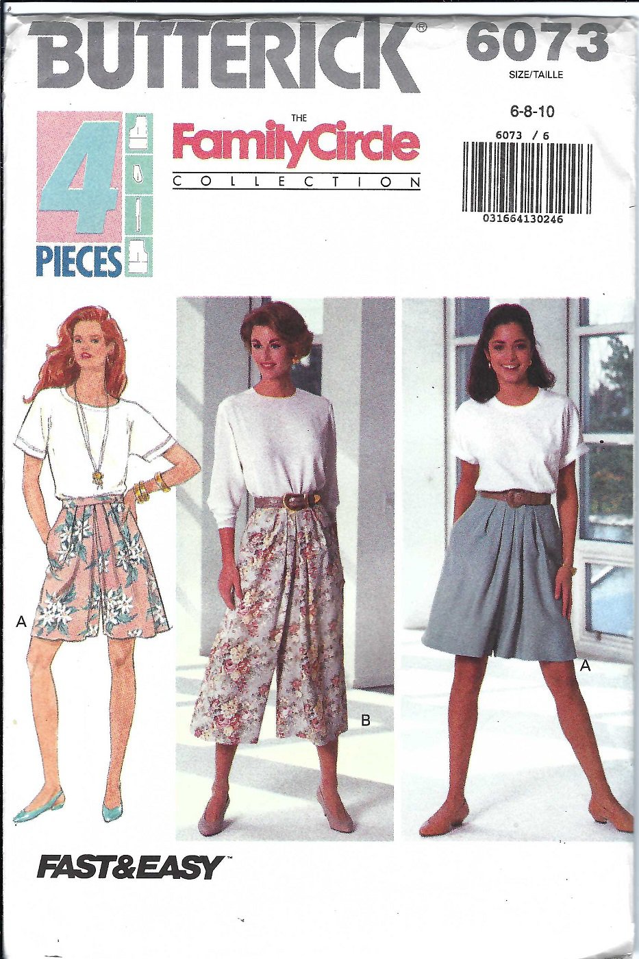 BUTTERICK PATTERN 6073 SIZES 6/8/10 MISSES SPLIT SKIRT IN 2 LENGTHS UNCUT