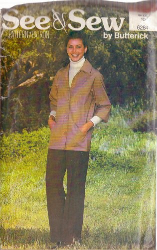 BUTTERICK PATTERN 6284 SIZE 10 MISSES' JACKET AND PANTS