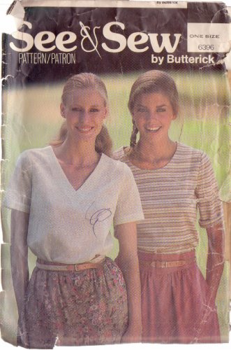 BUTTERICK PATTERN 6396 SIZE MD MISSES' TOP IN 2 VARIATIONS UNCUT