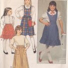 BUTTERICK 6647 SIZES 7-8-10 PATTERN GIRLS' SKIRT & DETACHABLE BIB