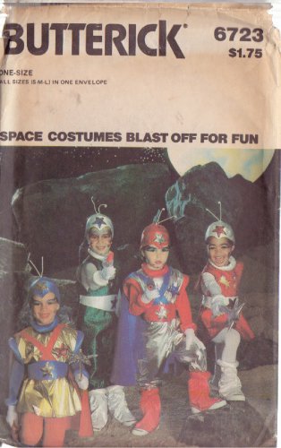 BUTTERICK PATTERN 6723 SIZES 2-3, 4-5, 6-6X CHILDREN'S SPACE COSTUMES UNCUT