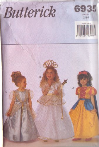 BUTTERICK PATTERN 6935 SZ 2-3 CHILD'S COSTUME SNOW WHITE, PRINCESS, FAIRY