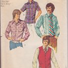 SIMPLICITY PATTERN 5047 SIZE 44 #3 MEN'S VEST, SHIRTS 3 VARIATIONS