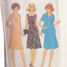 SIMPLICITY PATTERN 7387 SIZE 14 MISSES' UNLINED JACKET, DRESS, BELT UNCUT