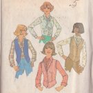 SIMPLICITY VINTAGE PATTERN 7600 SIZE 16 MISSES' VEST SHIRT AND ASCOT