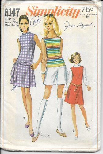 SIMPLICITY PATTERN 8147 SIZE 14MP MISSES' PETITE PANT DRESS OR PANT JUMPER UNCUT