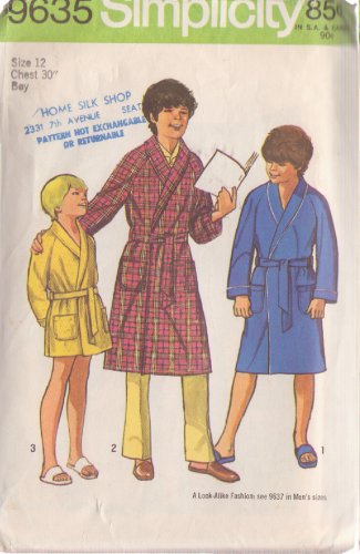 SIMPLICITY PATTERN 9635 SIZE 12 CHILD'S ROBES & BELT #2
