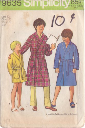 SIMPLICITY PATTERN 9635 SIZE 12 CHILD'S ROBES & BELT #1