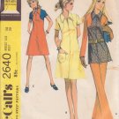 McCALL'S 1970 PATTERN 2640 MISSES' SIZE 14 DRESS OR TOP AND PANTS