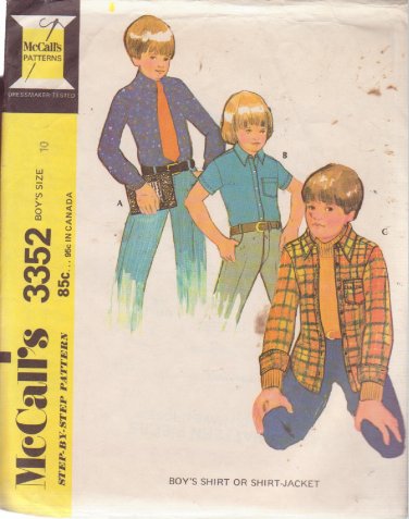 McCALL'S PATTERN 3352 SIZE 6 BOY'S SHIRT OR SHIRT JACKET
