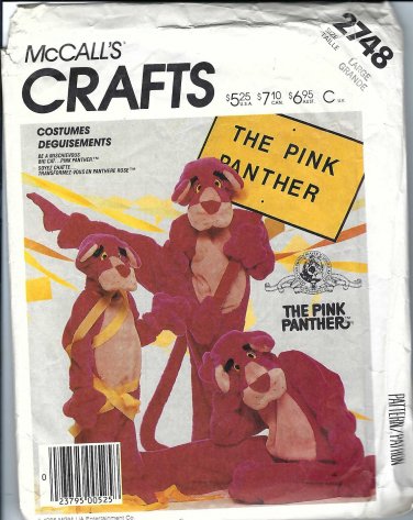 McCALL'S PATTERN 2748 SZ LARGE ADULT COSTUME THE PINK PANTHER