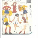 McCALL'S PATTERN 4343 SZ 11/12 TEEN CHEERLEADER MAJORETTE SKATE COSTUMES