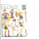 McCALL'S PATTERN 4343 SZ 7/8 TEEN CHEERLEADER MAJORETTE SKATE COSTUMES