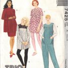McCALLS 7425 SZ 6/8/10 Maternity TOPS, JUMPSUIT, PULL-ON SKIRT, LEGGINGS UNCUT