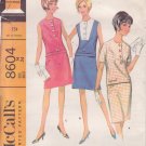 McCall's Pattern 8604 dated 1966 size 14 Misses’ 2-Piece Dress 2 Versions UNCUT