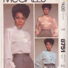 McCall's Pattern 8751 dated 1983 size 12 Misses’ Blouse 3 Versions UNCUT