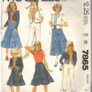 McCALL'S PATTERN 7865 DATED 1982 SIZE 7 GIRL'S JACKET SKIRT & PANTS
