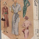McCALL'S VINTAGE PATTERN 7750 SZ 14 DATED 1949 MISSES' DRESS W/FRONT DRAPE