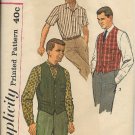 SIMPLICITY PATTERN 3547 SIZE 40 MEN'S SHIRT IN 3 VARIATIONS, VEST 2 styles #1