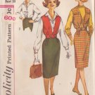 SIMPLICITY PATTERN 3590 SIZE 13 JUNIOR BLOUSE, SLEEVELESS JACKET AND SKIRT UNCUT