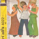 McCALL'S PATTERN 4022 SIZE 3 CHILD'S DRESS OR TOP AND PANTS