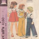McCALL'S PATTERN 4160 SIZE 5 CHILD'S OVERALLS OR JUMPER