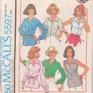McCALL'S PATTERN 5597 SIZE 8 MISSES' SET OF BLOUSES IN 6 VARIATIONS UNCUT