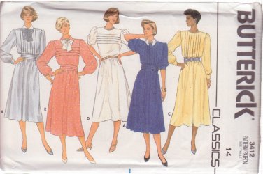BUTTERICK PATTERN 3412 SIZE 14 MISSES' DRESS AND CUMMERBUND UNCUT