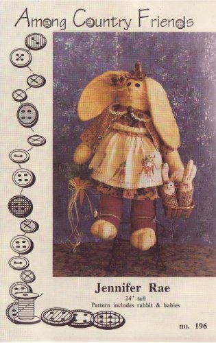AMONG COUNTRY FRIENDS PATTERN 196, DATED 1995 FOR JENNIFER RAE RABBIT 24" UNCUT