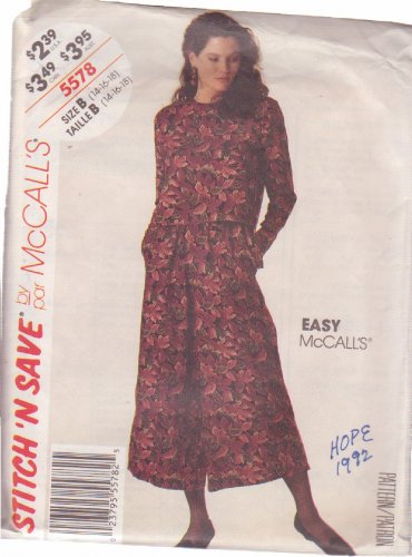 McCALL'S PATTERN 5578 MISSES' SZ 14/16 TOP & SPLIT SKIRT
