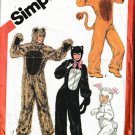 SIMPLICITY 5739 SZ MD ADULTS' LION, BEAR, CAT AND RABBIT COSTUMES