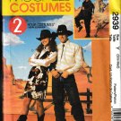 McCALL'S PATTERN 2939 SZ SM/MD UNISEX COWBOYS' & iNDIAN COSTUMES