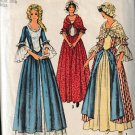 McCALL'S PATTERN 6787 SZ 6 MISSES' COLONIAL 2 PC DRESS CAP SHAWL
