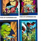 DC COSMIC TEAMS 1993 SKYBOX PROTOTYPE PROMO CARDS 34, 35, 36 AND 60 FOES OF SUPERMAN