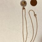 NECKLACE 18" GOLD TONE CHAIN WITH 3/4" ROUND MEDAL WITH FEMALE FIGURE #1005