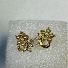 EARRINGS  1" X 5/8" IPEARL AND RHINESTONE SCREW BACK 8008