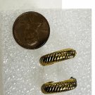 EARRINGS 3/4" ROUND X 1/4" WIDE  GOLD TONE POST & BUTTERFLY BACK 8003