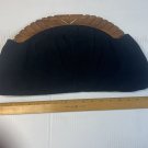 VINTAGE 1940'S LADIES FABRIC HANDBAG OR PURSE CARVED WOODEN OPENING & COIN PURSE