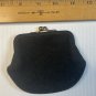 VINTAGE 1940'S LADIES FABRIC HANDBAG OR PURSE CARVED WOODEN OPENING & COIN PURSE
