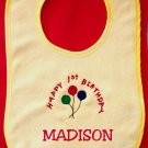 PERSONALIZED HAPPY BIRTHDAY BIB  -  any age!