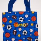 PERSONALIZED tote book bag SPORTS DESIGN