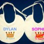 PERSONALIZED Embroidered Baby Bib for a Prince or Princess