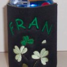 PERSONALIZED EMBROIDERED Koozie Cover - Irish Shamrock design!