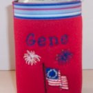 PERSONALIZED EMBROIDERED Patriotic Koozie Wrap Cover for July 4th!