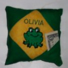 PERSONALIZED tooth fairy pillow FROG