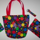 PERSONALIZED Tote Bag Wallet Zippered Case Keychain set