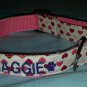 PERSONALIZED  heart sparkly DOG COLLAR for VALENTINE'S DAY - with  NAME/PHONE!