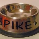 PERSONALIZED small (16 oz) STAINLESS STEEL non-skid DOG CAT BOWL!!